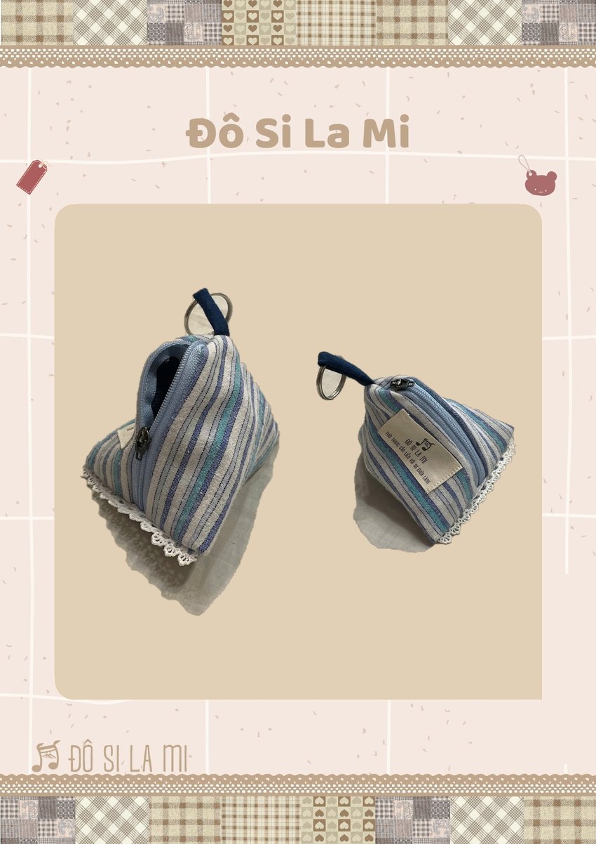 Ví Mini Vải Sọc Xanh